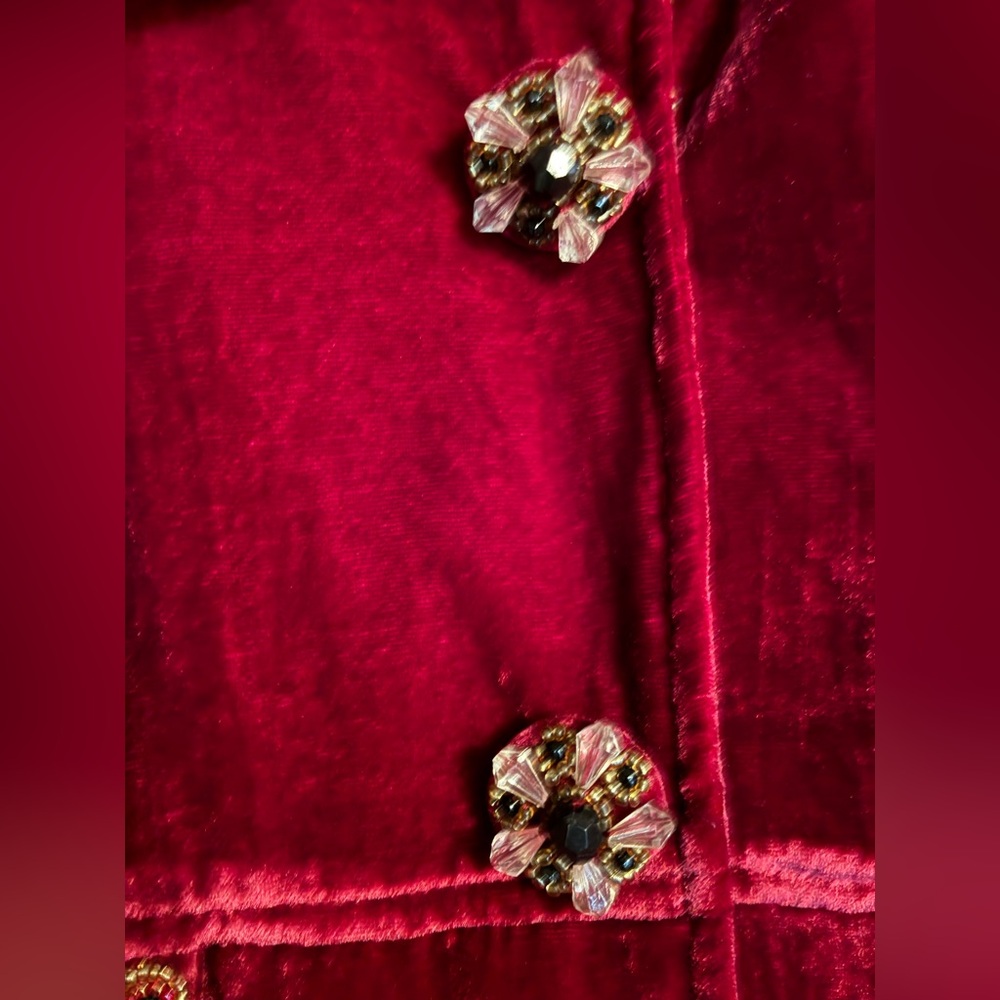 Berek Women's Rich Red Velvet Silk Blend Blazer - Picture 3 of 9